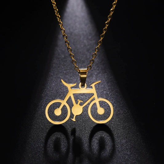 Elegant Bicycle Pendant Necklace