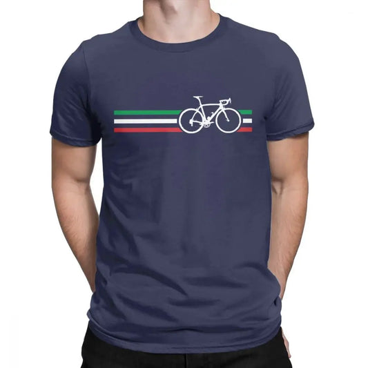 Chemise en coton du drapeau italien à vélo