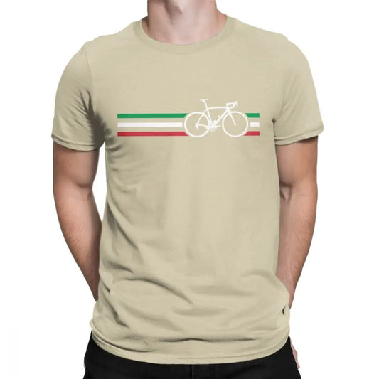 Chemise en coton du drapeau italien à vélo