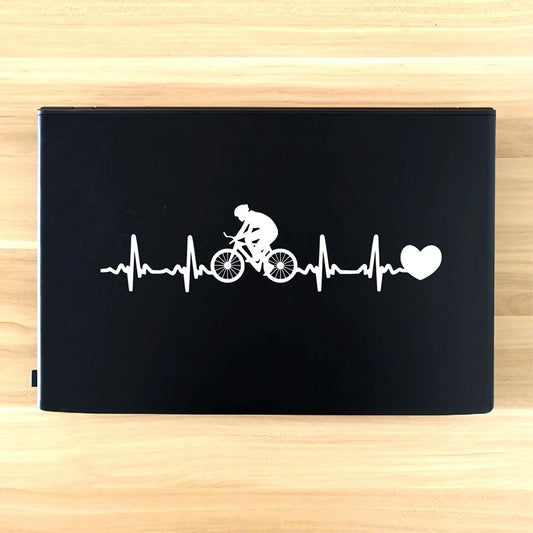 Cycling Heartbeat Vinyl Sticker
