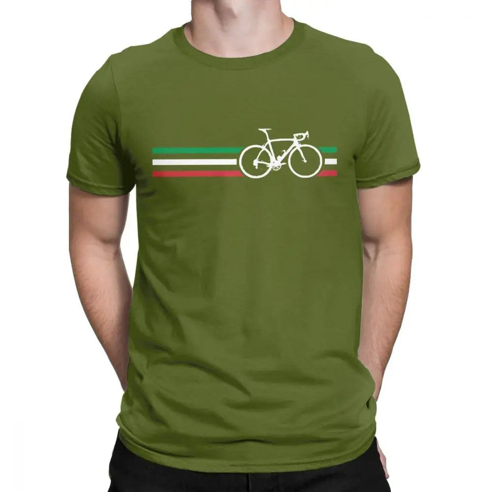 Cycling Italy Flag Cotton Shirt