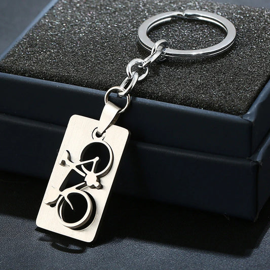 Sleek Metal Bicycle Keychain