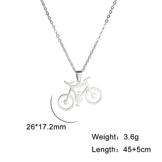 Elegant Bicycle Pendant Necklace