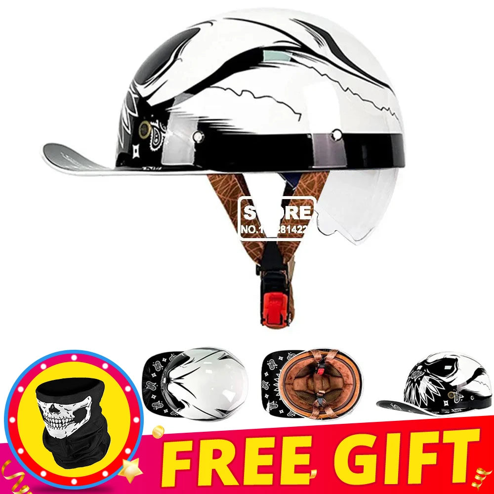 Retro Baseball Cap-Style Motorcycle Helmet