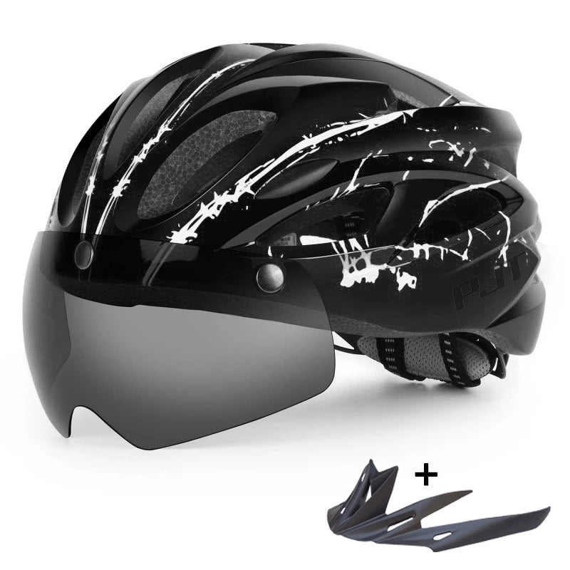 MTB-/Rennradhelm mit magnetischer Schutzbrille