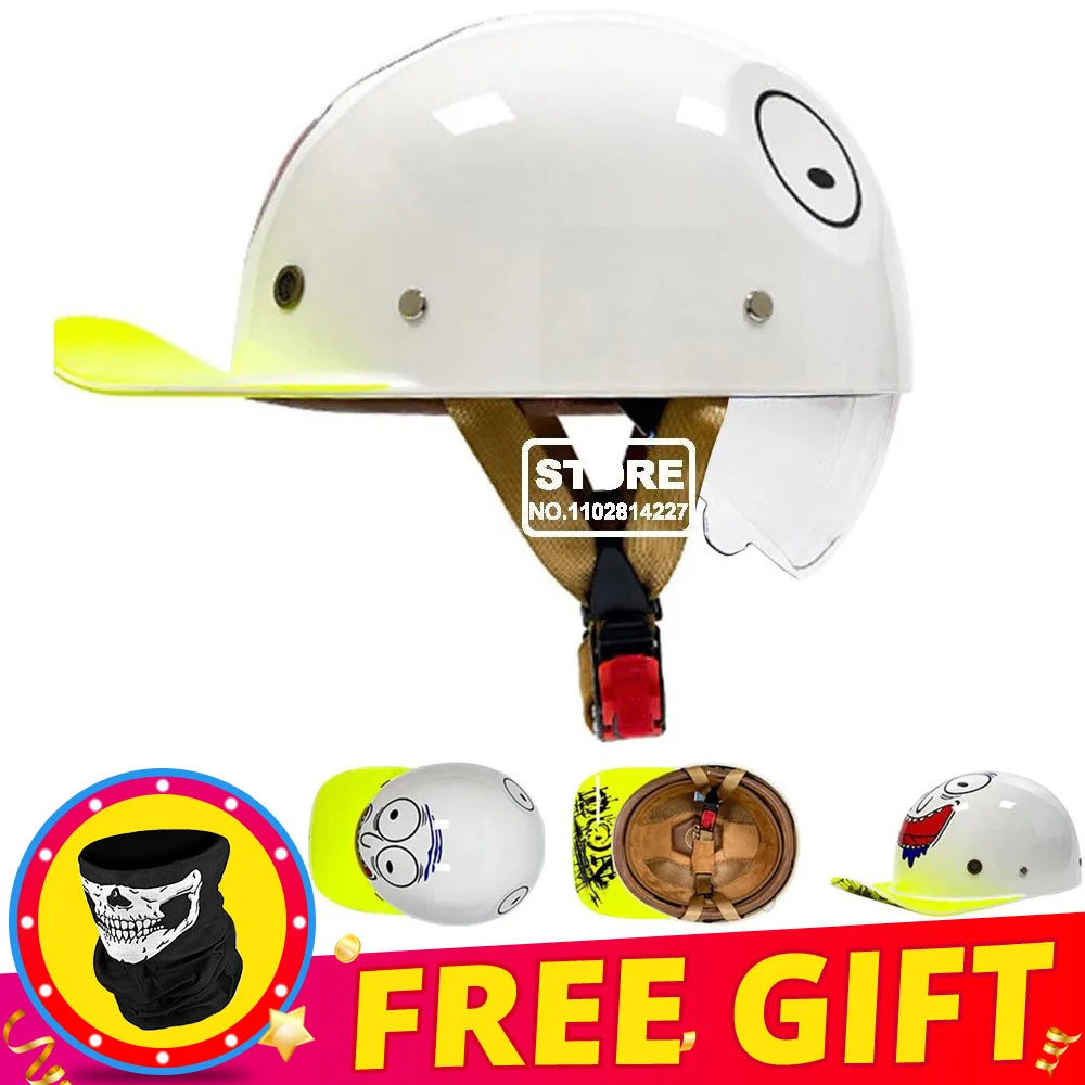 Retro Baseball Cap-Style Motorcycle Helmet