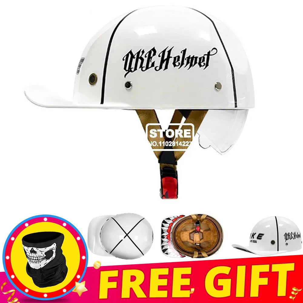 Retro Baseball Cap-Style Motorcycle Helmet