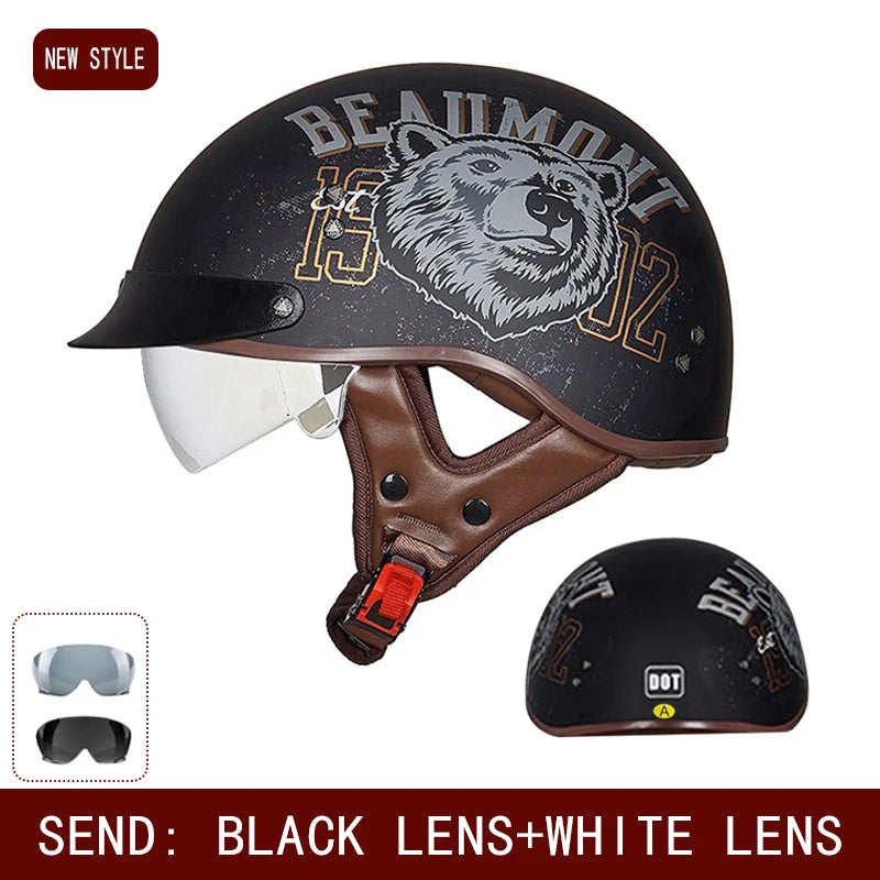 Vintage Half-Face Helmet