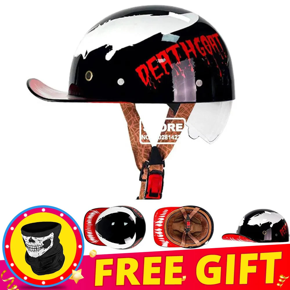Retro Baseball Cap-Style Motorcycle Helmet