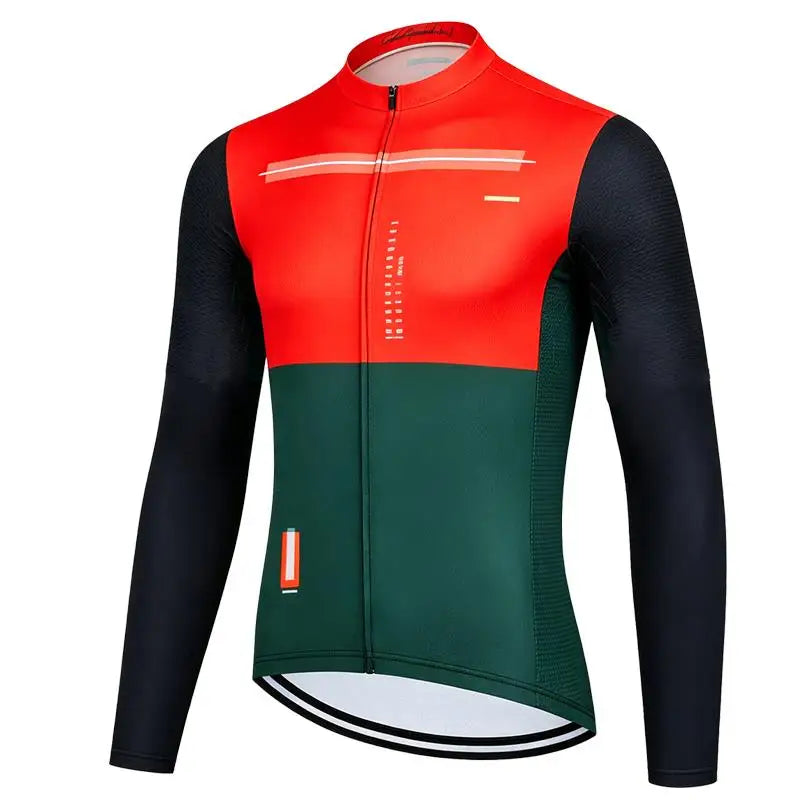 Unisex Long Sleeve Cycling Jersey – Full Zip Breathable Road Bike Shirt