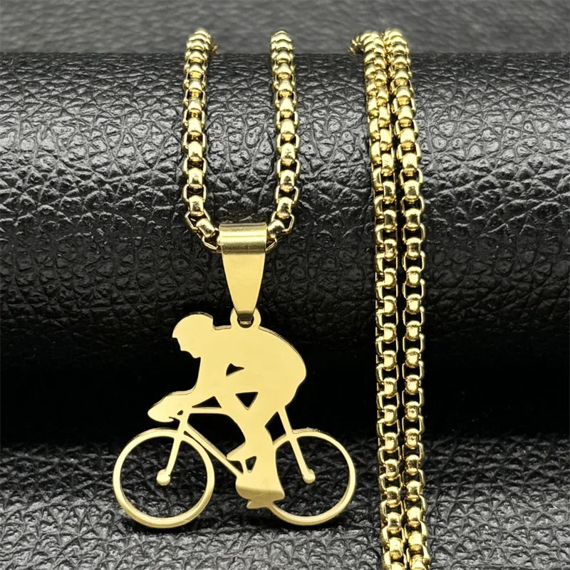 Collier de silhouette cycliste