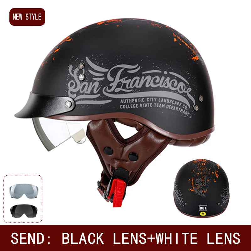 Vintage Half-Face Helmet