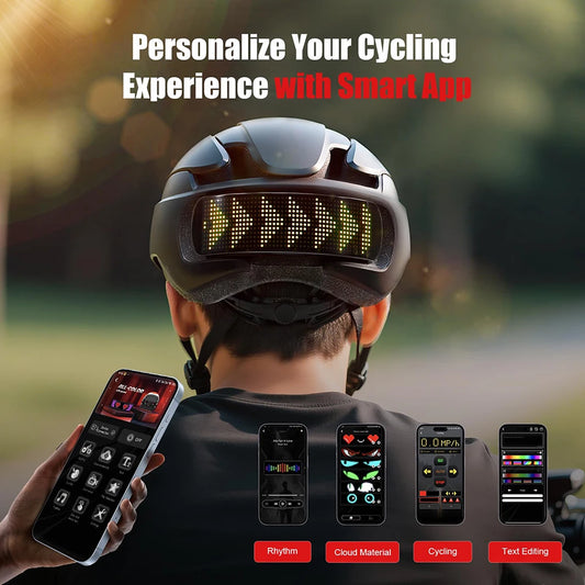 Smart LED Display Cycling Helmet