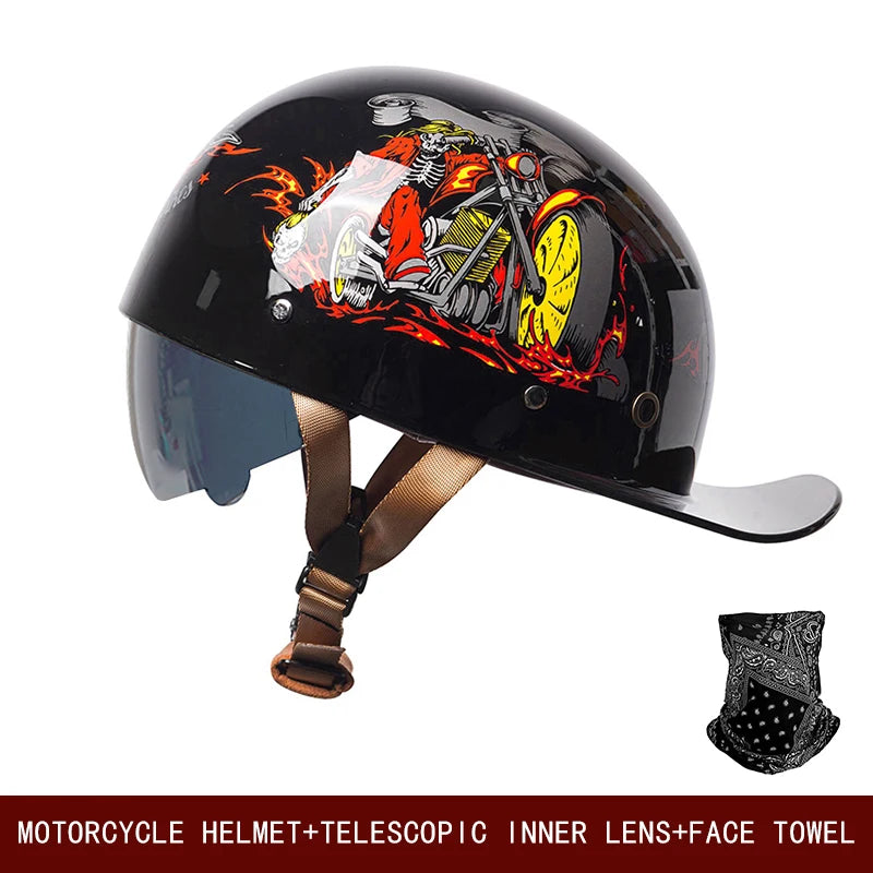 Vintage Style Half-Face Helmet