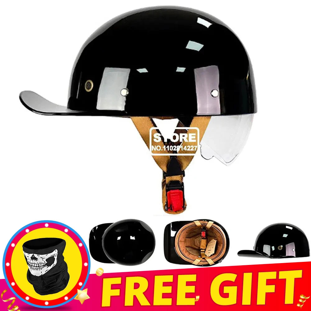 Retro Baseball Cap-Style Motorcycle Helmet