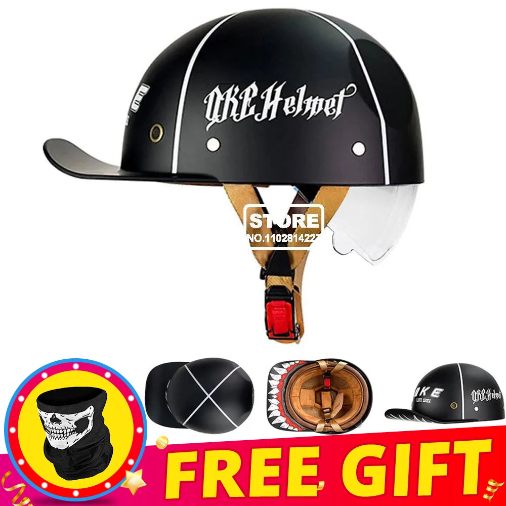Retro Baseball Cap-Style Motorcycle Helmet