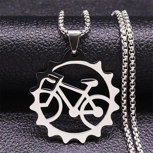 Gear-Shaped Bicycle Necklace