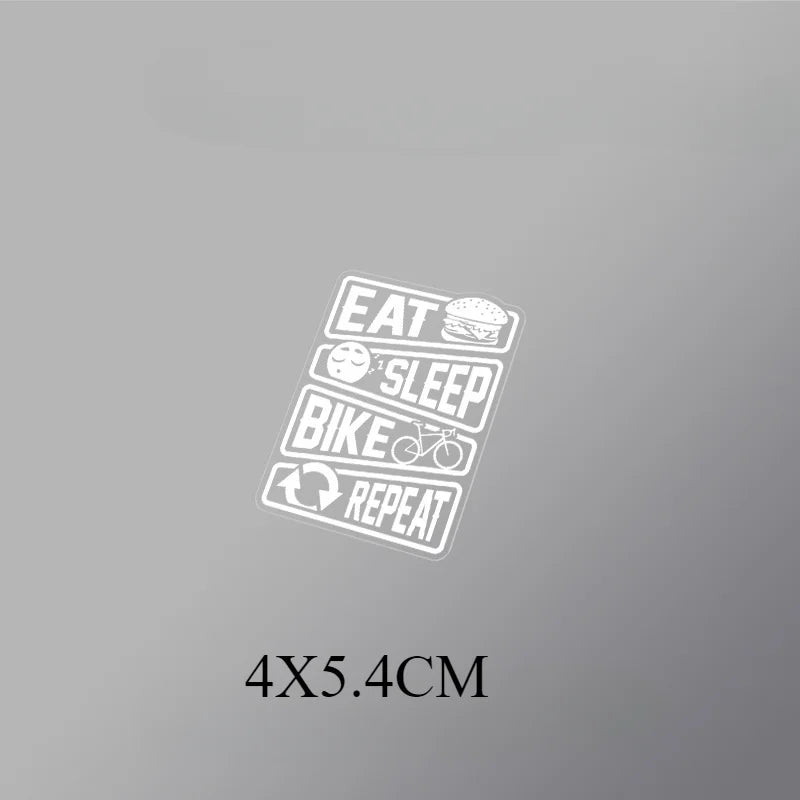 Comer, dormir, bicicleta y repetir pegatinas