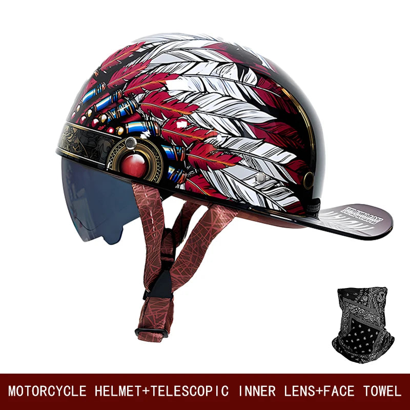 Vintage Style Half-Face Helmet