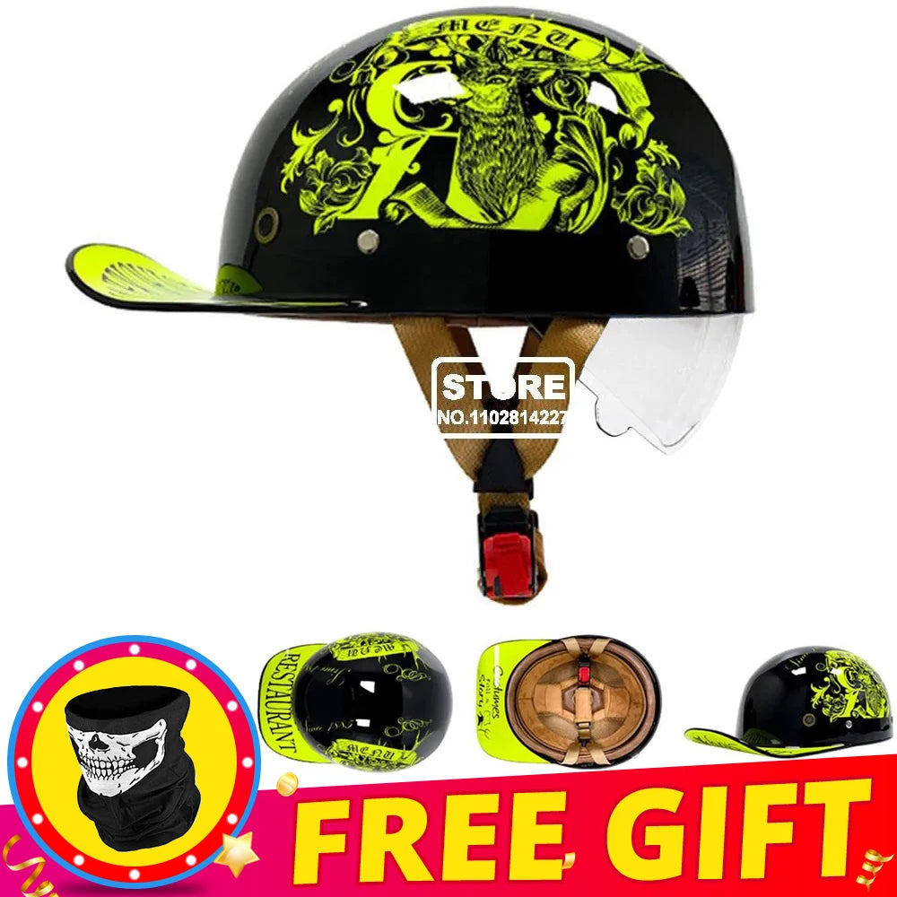 Retro Baseball Cap-Style Motorcycle Helmet