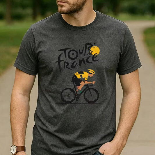 Yellow Jersey Cycling Graphic Tee – Retro Road Bike Streetwear