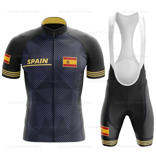 Ensemble de maillot de cyclisme de l'équipe d'Espagne pour hommes