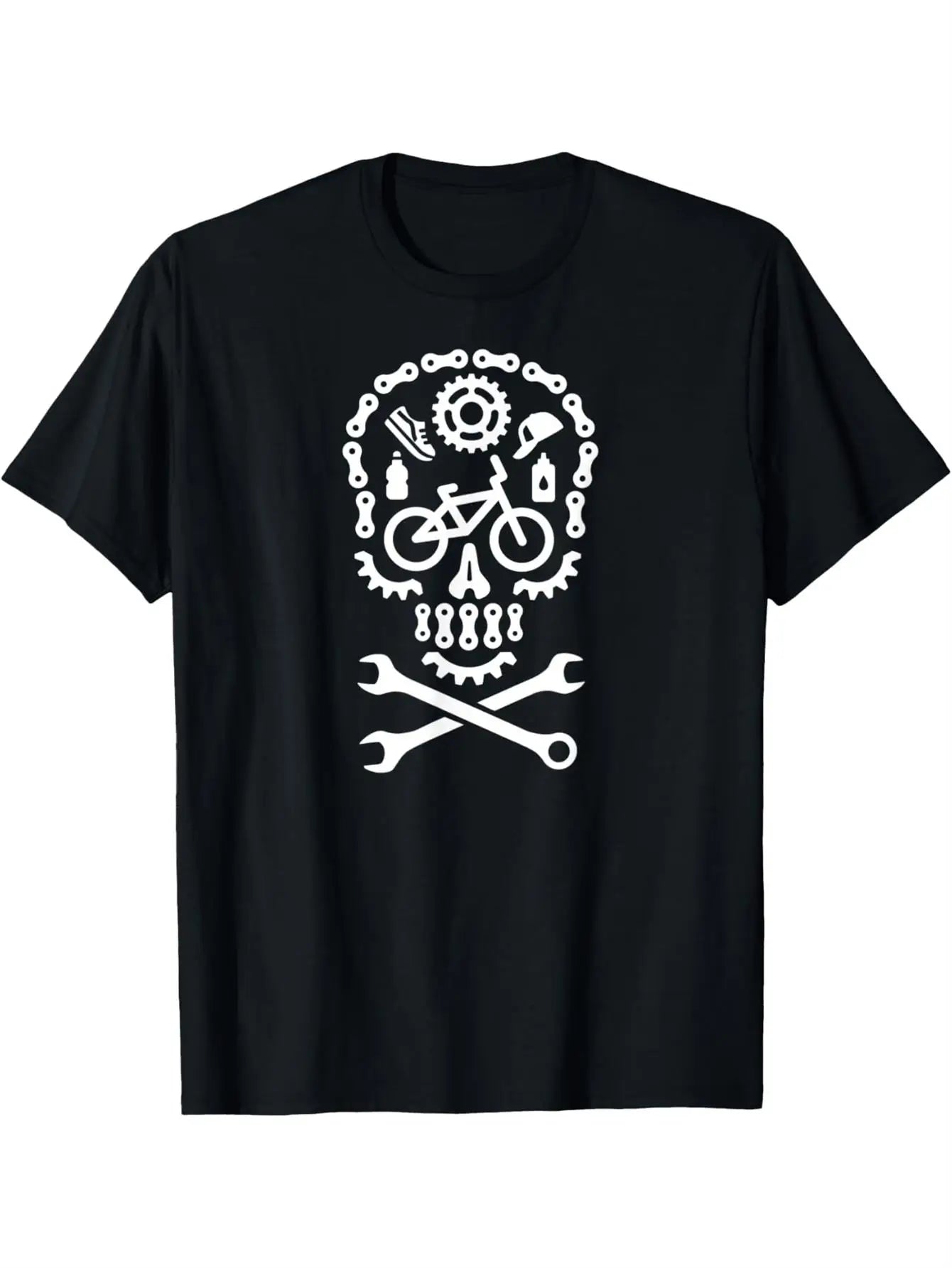 Totenkopf-BMX-Fahrrad-T-Shirt für Herren