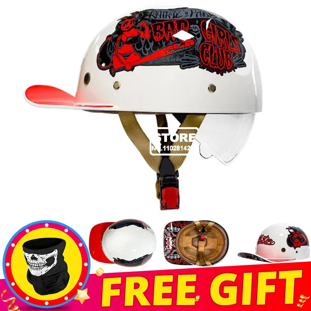 Retro Baseball Cap-Style Motorcycle Helmet