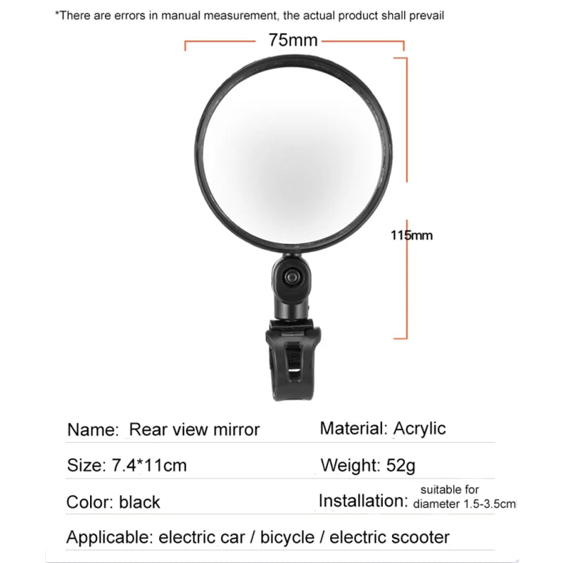 Rotatable Bicycle Rearview Mirror