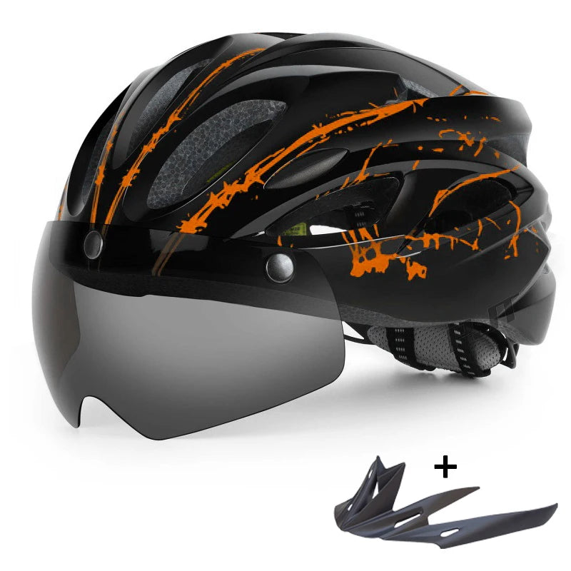 MTB-/Rennradhelm mit magnetischer Schutzbrille