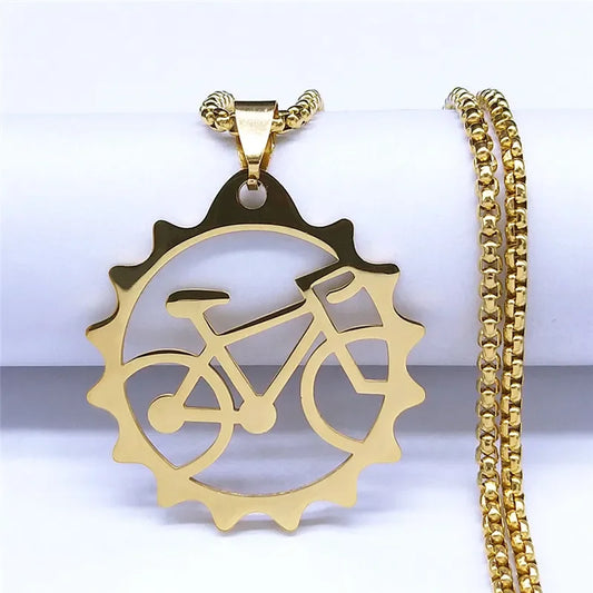 Gear-Shaped Bicycle Necklace