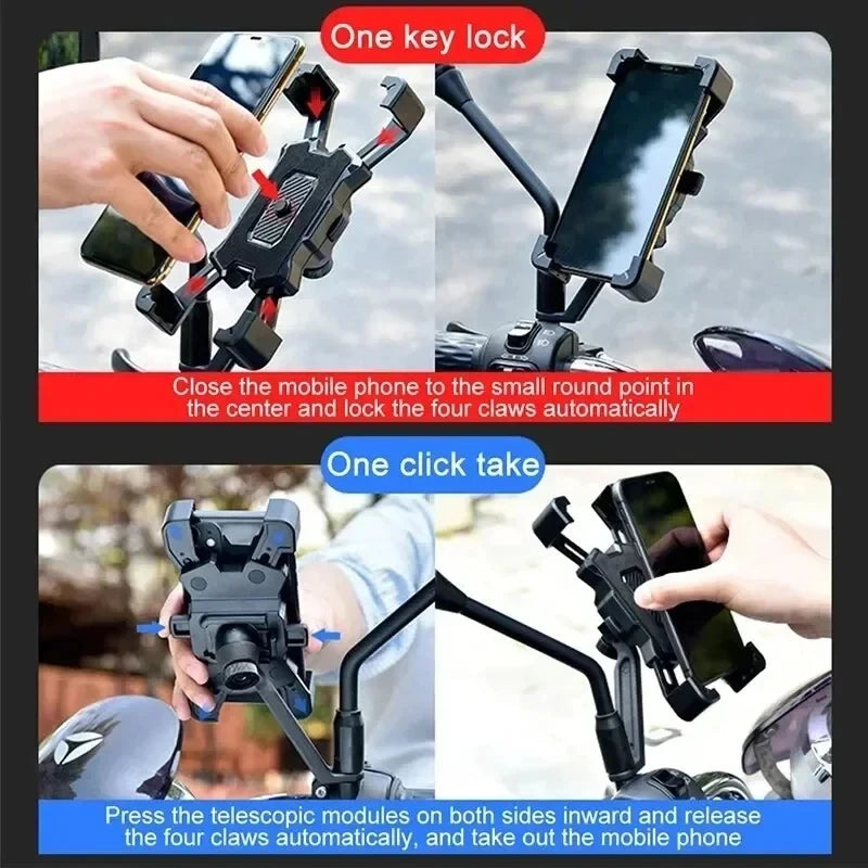 Supporto per telefono da bicicletta con bloccaggio automatico