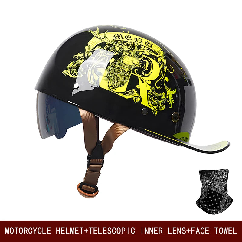 Vintage Style Half-Face Helmet