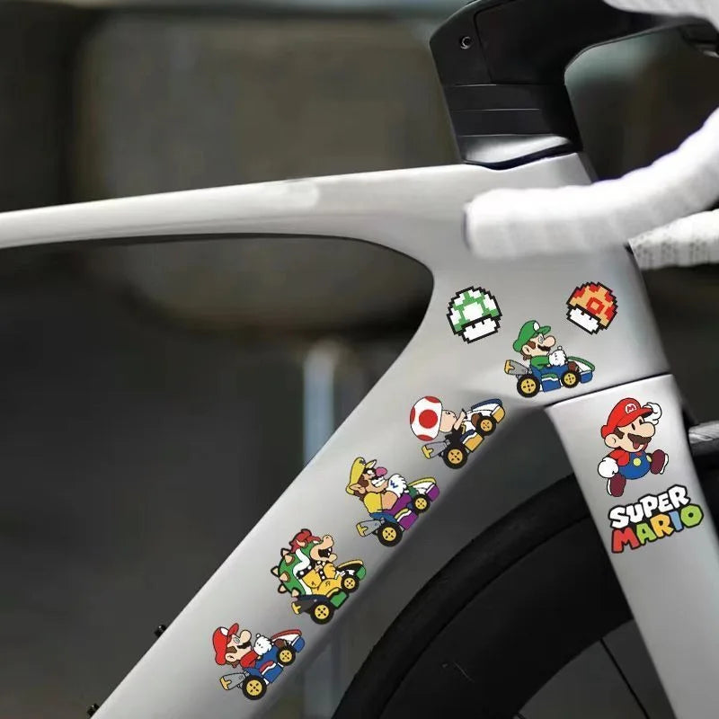 Pegatinas impermeables para bicicletas con temas de personajes