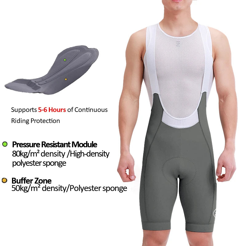 Men’s Cycling Bib Shorts High-Waisted