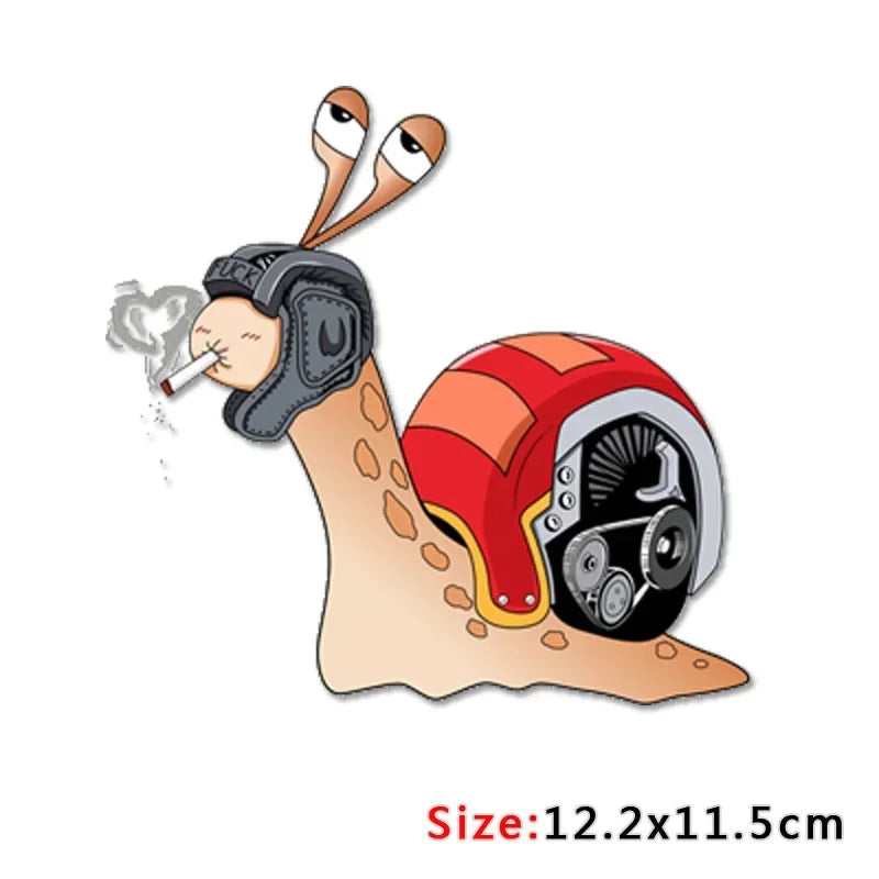 Lustige „Turbo-Schnecke“-Aufkleber