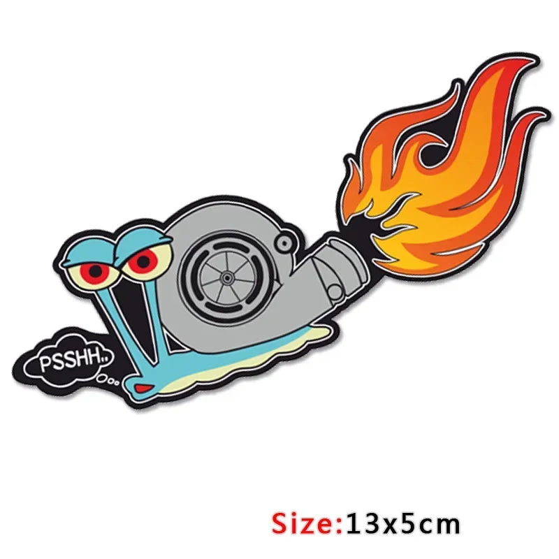 Lustige „Turbo-Schnecke“-Aufkleber