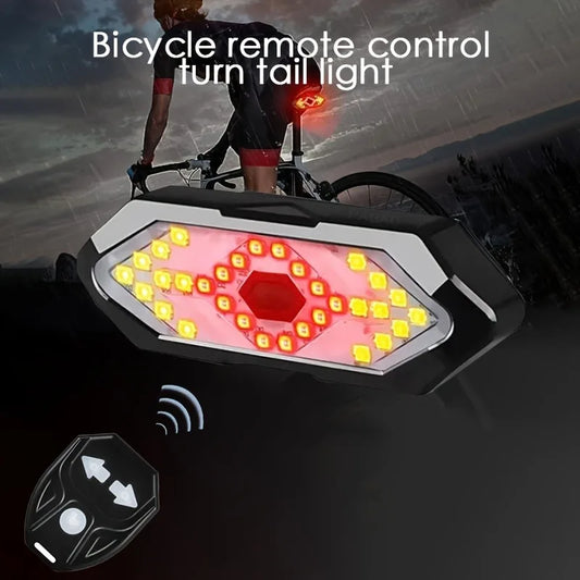 Luce di coda di bici con segnali di svolta e corno