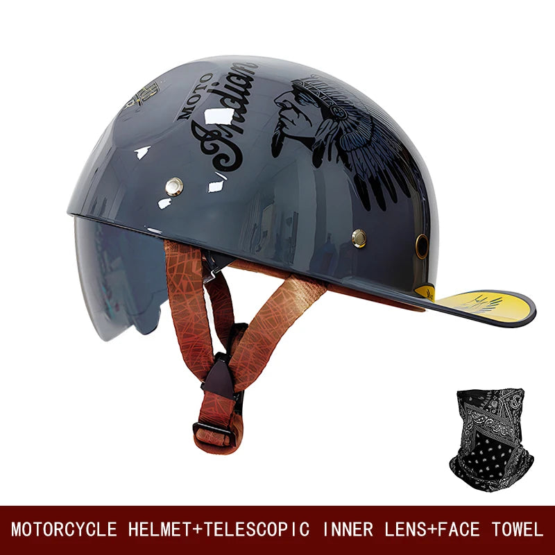Vintage Style Half-Face Helmet
