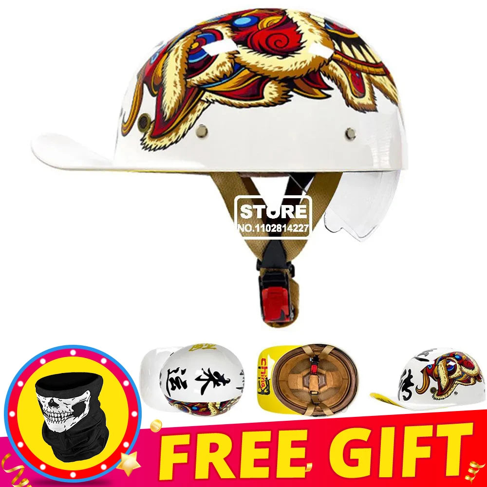 Retro Baseball Cap-Style Motorcycle Helmet