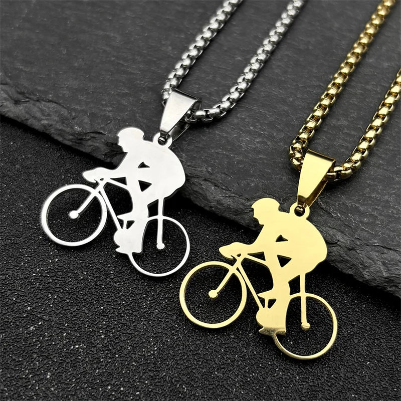 Collier de silhouette cycliste