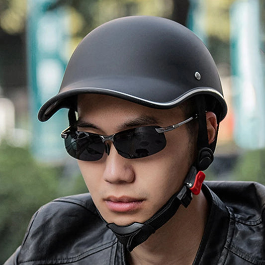 Vintage Low-Profile Motorcycle Half-Helmet