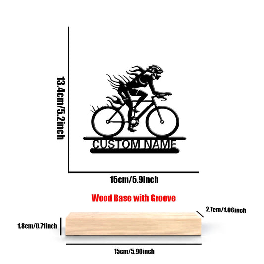 Personalized Cyclist Metal Sign