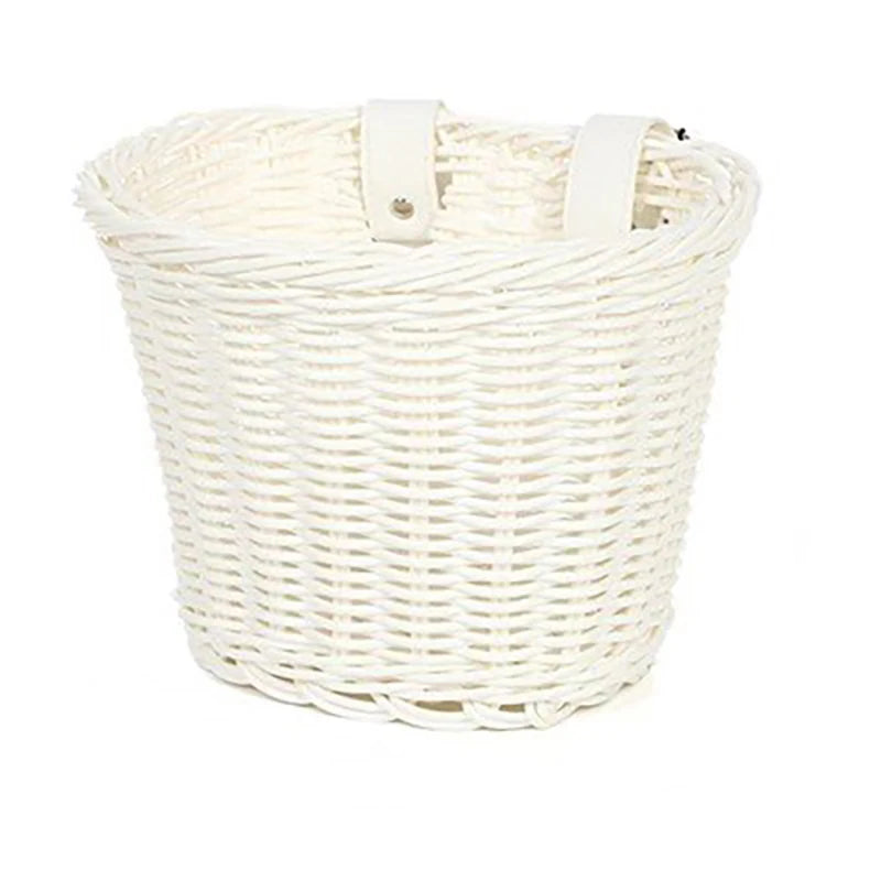 Rattan Woven Bike Front Basket – Removable Waterproof Handlebar Carrier