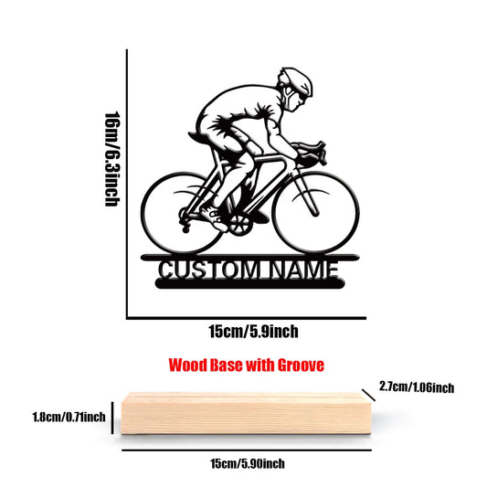Personalized Road Cyclist Metal Sig