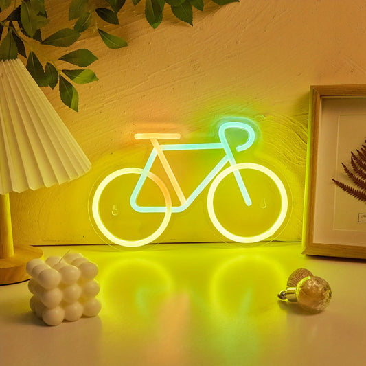 Lampada a led al neon in bicicletta