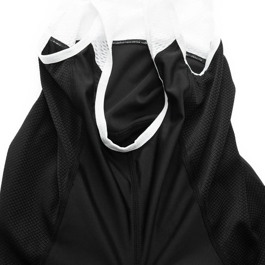 Pantalones cortos de babero con almohadilla de gel y bolsillo de malla