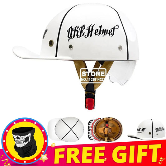 Retro Baseball Cap-Style Motorcycle Helmet