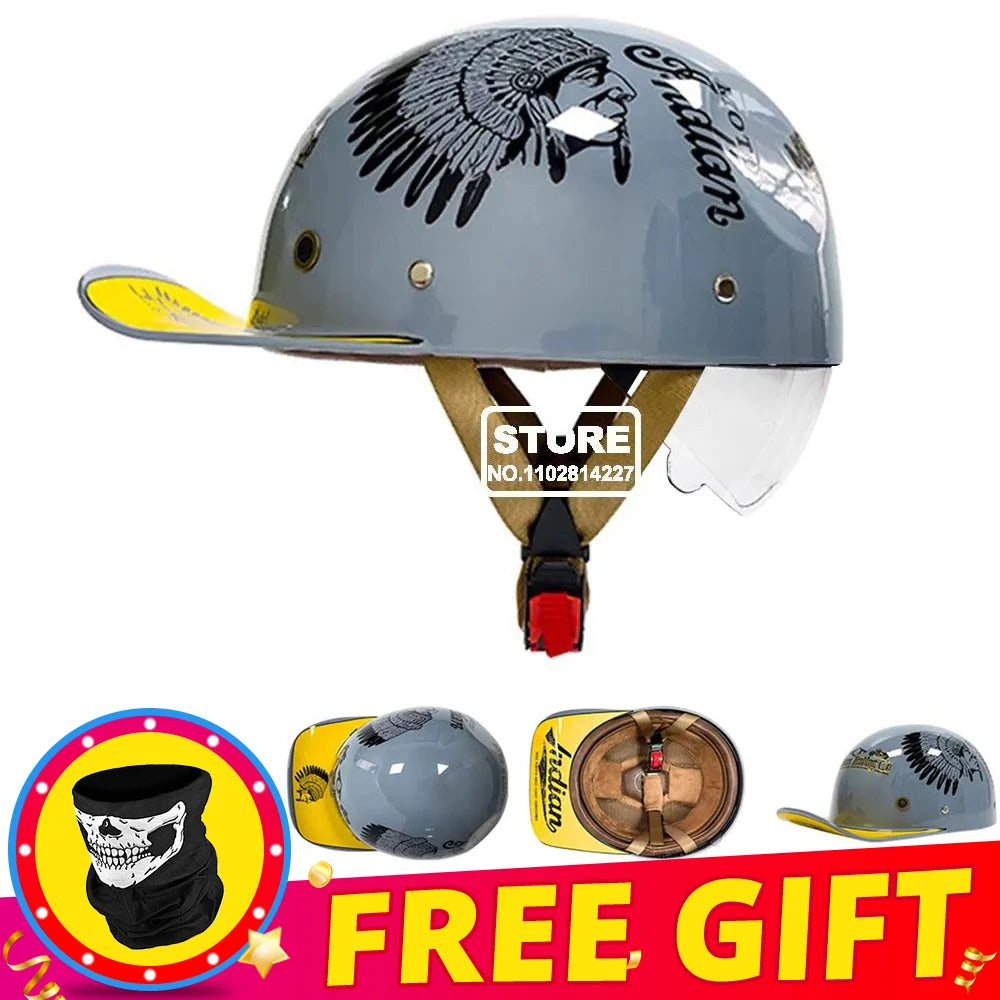 Retro Baseball Cap-Style Motorcycle Helmet