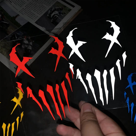 Aggressive "Scary Face" Reflective Decal
